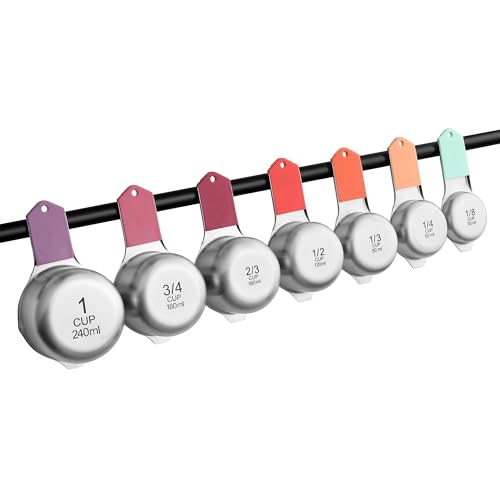 Magnetic Stainless Steel Measuring Cups Set of 7