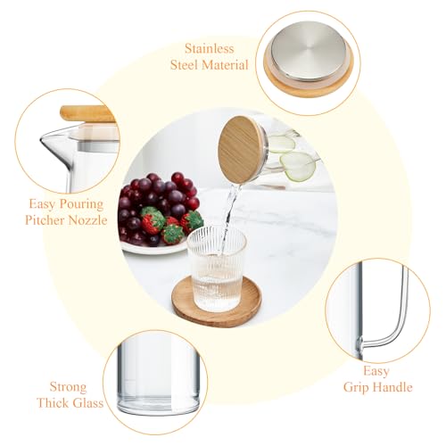 2 Sets Glass Pitcher with Lid (2 Count)