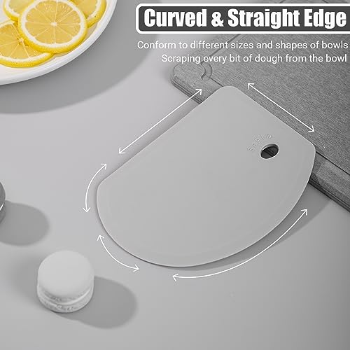 Flexible Curved Edge Silicone Bowl Scraper Dough Scraper Baking Bread