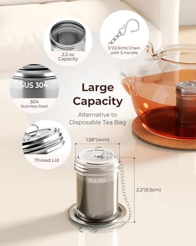 2 Pack Reinmoson 304 Stainless Steel Tea Infuser for Loose Leaf Tea (2 Count)