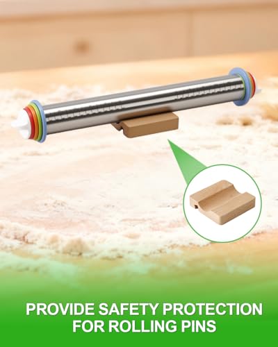 Adjustable Stainless Steel Rolling Pin Set with Thickness Rings (3 Count)