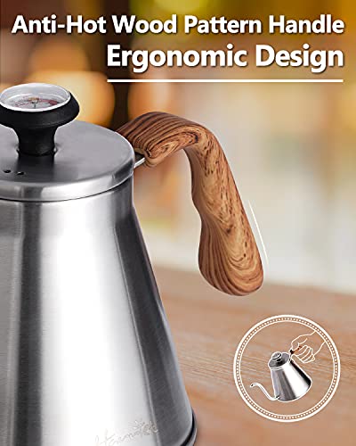 Gooseneck Kettle with Thermometer for Pour Over Coffee and Tea