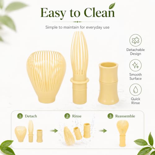 Traditional Matcha Whisk Reusable PP Resin Matcha Whisk Chasen Dishwasher Safe Matcha Stirrer Matcha Green Tea Powder Preparation Prepare Japanese Matcha Tea