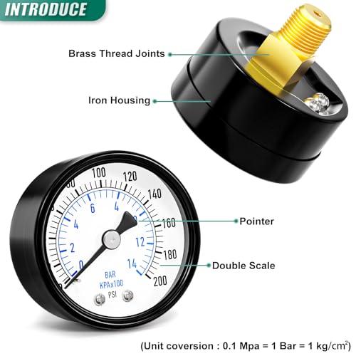 0 200psi Well Pump Pressure Gauge 1