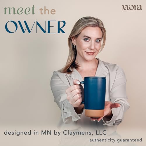 Mora Ceramics Large Tea Mug with Loose Leaf Infuser and Ceramic Lid