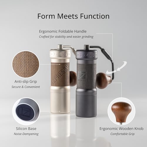 K Ultra Manual Coffee Grinder Silver with Carrying Case