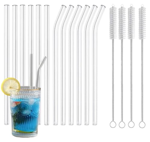 16 Pack Reusable Glass Straws