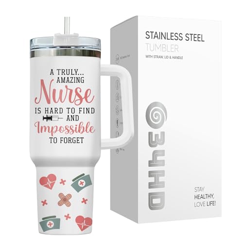 Funny Nurse Working 40 oz Tumbler with Handle