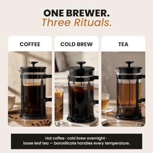 EzDtach French Press Coffee Maker 34oz Black