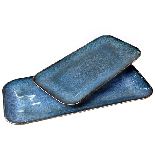 Porcelain Dinner Plates Blue 2 PCS (2 Count)
