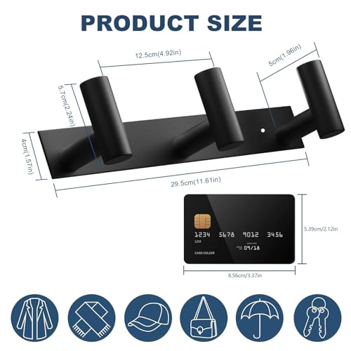 Black Hat and Coat Wall Mount Rack