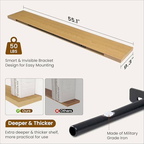 55 Inch Fireplace Mantel Shelf (2 Count)