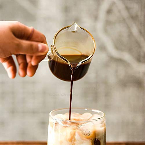 Shot Glasses Espresso Parts Double Spouts Milk Cup Clear Glass (2 Count)