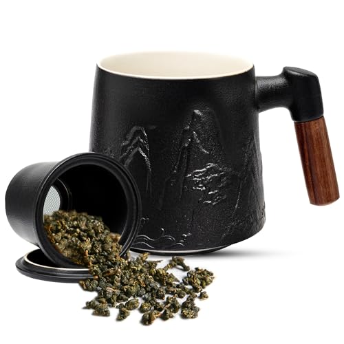 Ceramic Tea Cup with Infuser and Lid 15.2 oz