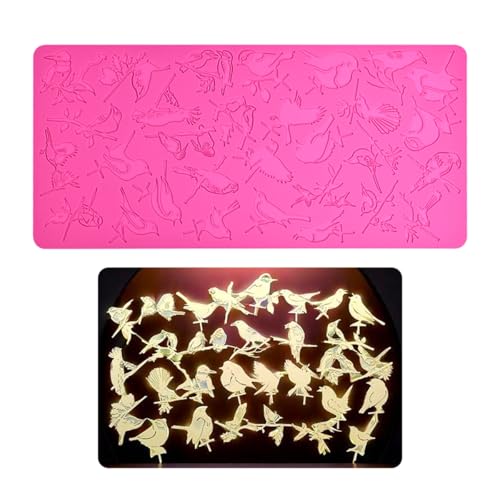 Silicone Mold 3D Hollow Out Lace Mold Kitchen Lace Emboss Mat Magpie Bird Silicone Fondant Cake Decorating Chocolate Sugarcraft Moulds