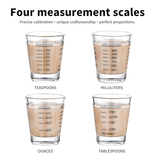 Shot Glasses Measuring cup Espresso Shot Glass Liquid Heavy Glass Wine Glass 26 (4 Count)