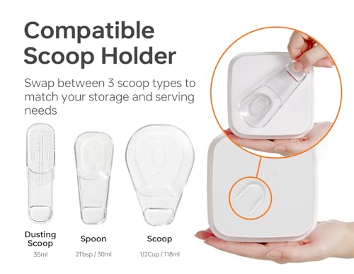 Flip Tite Food Storage Container with Scoop & Lid 5" LARGE Airtight Ring Top (10 Count)