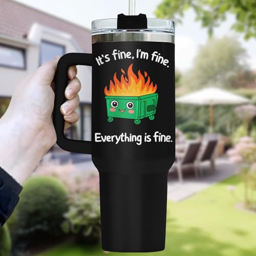 Dumpster Fire This Little 40 oz Tumbler with Handle