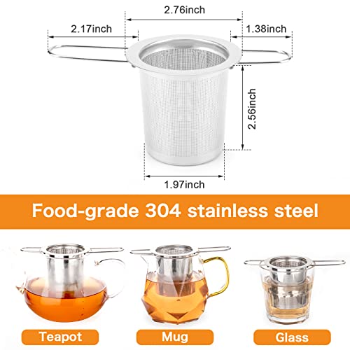 Tea Infuser Evmliy Stainless Steel Tea Strainer Sitting in Mugs