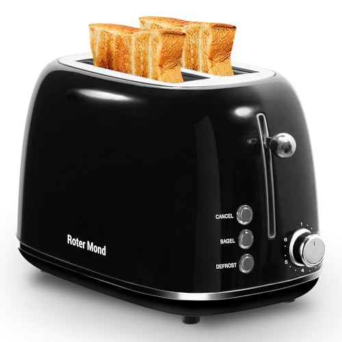 2 Slice Toaster Retro Stainless Steel with Bagel