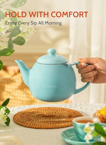 Teapot Porcelain Tea Pot with Stainless Steel Infuser