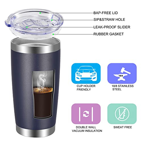 20oz Tumbler with Lid and Straw Stainless Steel Tumbler Cup Bulk Vacuum Insulated Double Wall Travel Coffee Mug Powder Coated Coffee Cup (12 Count)