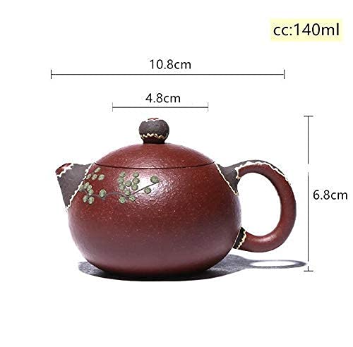 Tea Set New Yixing Classic Xishi Tea Pot Purple Clay Filter Teapots Beauty Kettle Raw Ore Handmade Boutique Zisha Tea Set Gifts 140Ml Tea Set Lofty Ambition