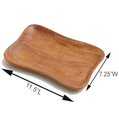 Woodard & Charles Acacia Wood Large Pinched Serving Tray (24 Count)