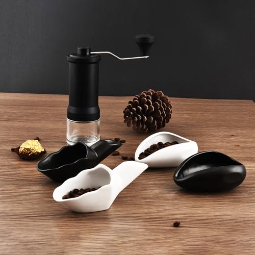 Coffee Bean Measuring Scoop with Funnel Coffee Bean Dosing Cup Ceramic Ground Coffee Spoon For Coffee Tea Sugar Flour