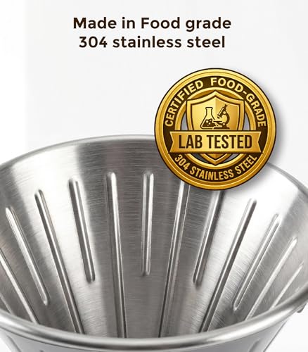 Stainless Steel V60 Coffee Dripper & 50 Paper Filters