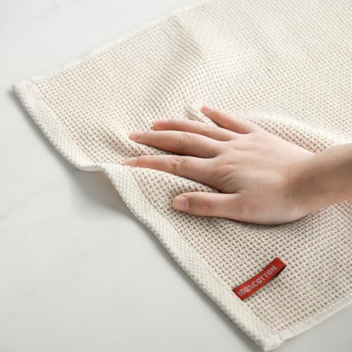 100% Cotton Beige Waffle Weave Kitchen Dish Cloths (6 Count)