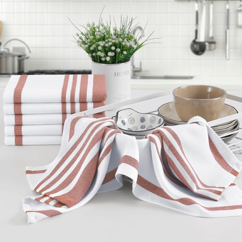 Premium Cotton Stripe Kitchen Towels 8 Pack (8 Count)