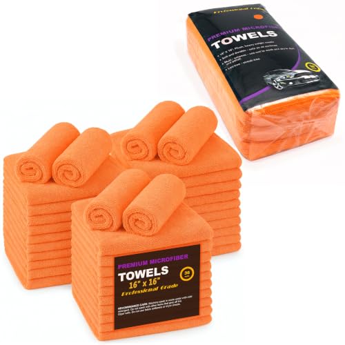 Orange Large Microfiber Cleaning Towels (36 Count)