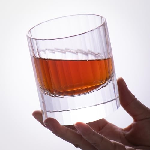 Crystal Whiskey Glasses Set of 2 Hand Blown Old Fashioned Glasses (2 Count)