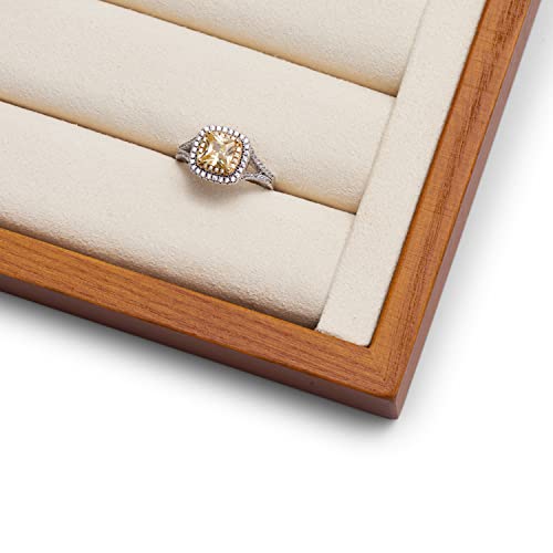 8 Line Wood Ring Storage Tray Jewelry Drawer Organizer Showcase Ring Earrings Display Holder