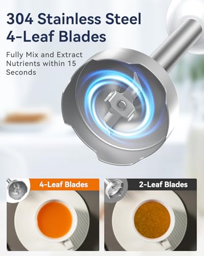 Immersion Blender Handheld 1000W 5 in 1 Corded Stick Hand Blender Kitchen with 12 Speed