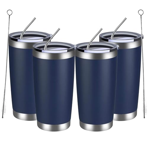 20oz Tumbler 4 Pack Double Wall Vacuum Insulated Travel Mug Bulk (4 Count)
