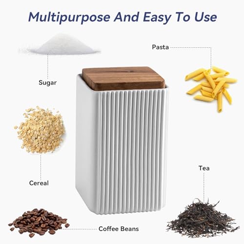 Ceramic Storage Jars Modern Airtight Coffee Canisters With Lid (25.3605 Fl Oz)