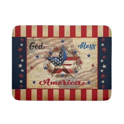 4th of July God Bless Dish Drying Mat for Kitchen Counter