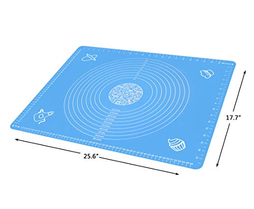 Silicone Baking Mat for Rolling Pastry Dough with Measurements