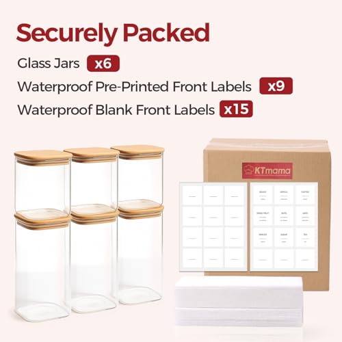 Glass Pantry Storage Containers with Lids 0.6 (6 Count)