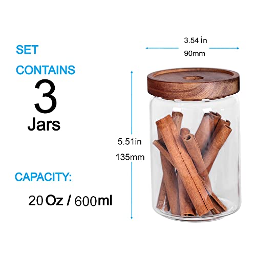 Glass Jars Food Storage Containers with Airtight Acacia Lids