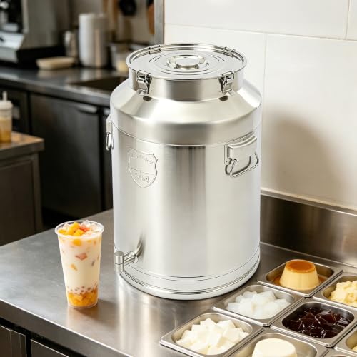 76L 20Gal 304 Stainless Steel Milk Can with Spigot