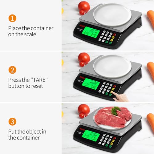 Large Digital Kitchen Scale Black 30kg