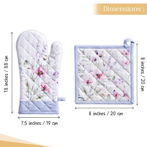 100% Cotton Oven Mitt & Pot Holder Set (2 Count)