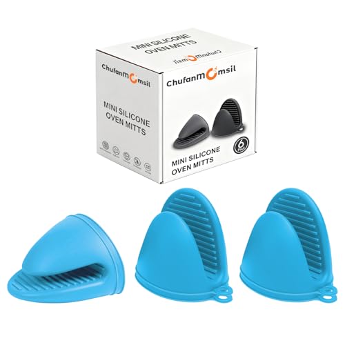 3 Pairs Oven Mitts Silicone Pot Holders Set Heat Resistant for Kitchen (6 Count)