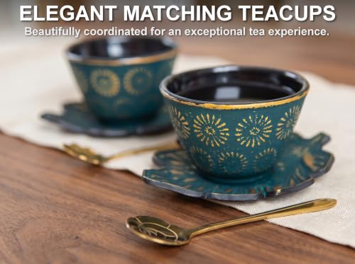 Green Butterfly Cast Iron Tea Set