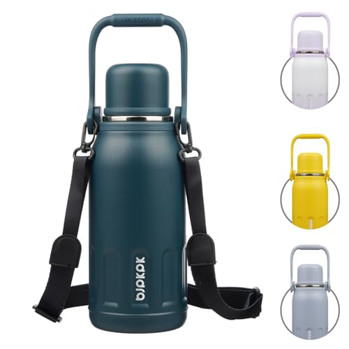 Stainless Steel Insulated Bottle with Handle & Strap