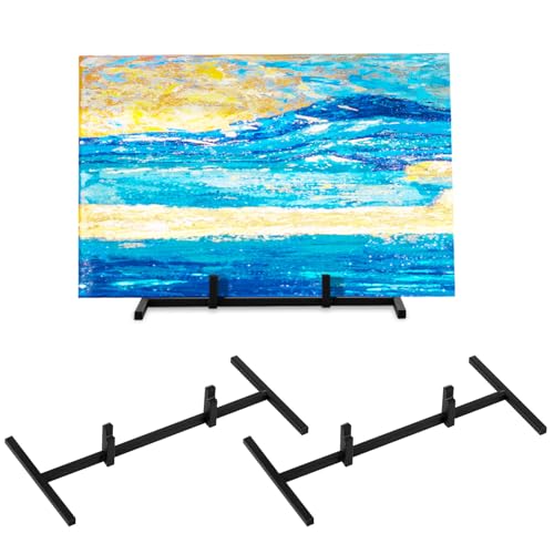 2 Pcs Black Metal Display Stands Sleek Easel Holder for Stained Ceramic Tiles Art Collectibles (2 Count)