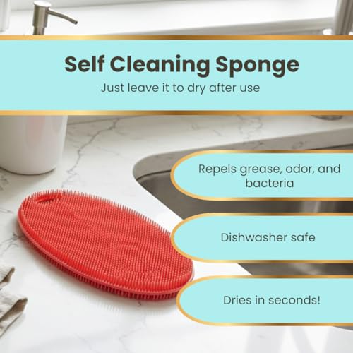 Silicone Sponge Dish Scrubber (5 Count)